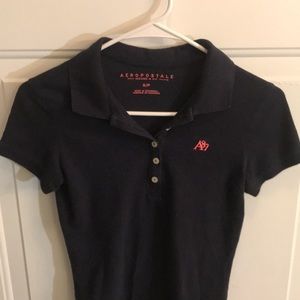 A87 Pique Navy Blue Uniform Polo Shirt 